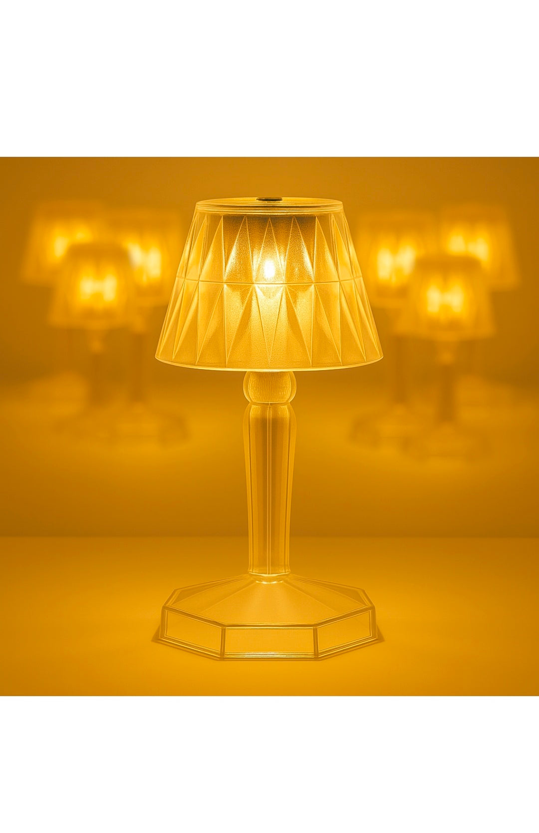 2in1 Transparent Mini Crystal Table Lamp With Reflection Light