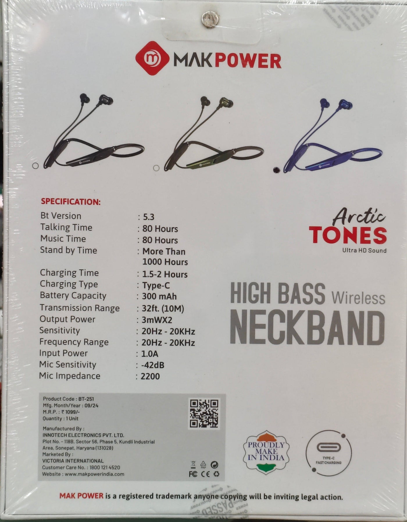 Makpower High Bass Wireless Neckband BT-251